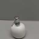 White Ceramic Soap Dispenser,12 OZ Leak-Proof Pump,Refill Countertop Hand Liquid Lotion Dispenser for Bathroom Kitchen(White Oval)