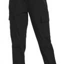 Womens Cargo Pants with Pockets-Lightweight Quick Dry Water Resistant Hiking Pants for Travel Casual Athletic and Outdoor (Small, Black)