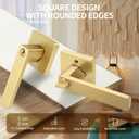 Moquin Gold Door Handles with Lock and Key, Heavy Duty Square Brushed Gold Door Handles with Reversible Lever for Bedroom or Front Door, Satin Brass, Style: Keyed Entry-Lock & Key
