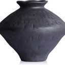 Wabi Sabi Rusty Vintage Vase, 11.4" Tall Wabi Sabi Decor Rustic Farmhouse Pottery Vase for Centerpiece, Textured Pottery Flower Vases for Home Decorative, Table, Living Room (Black, Large)