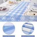 Gingham Table Runner Light Blue and White, Spring Buffalo Plaid Check Table Cloth 72 Inches Long Table Decor, Summer Party Suppliers for Rustic Farmhouse Birthday Wedding Baby Shower Party