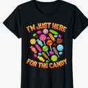 I'm Just Here for The Candy Funny Halloween Pun T-Shirt L