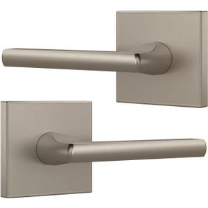 Mega Handles Prime Dummy Lever, Door Handle for Closet or French Doors, Single Side Door Levers, Non-Turning, Fits All Standard Door Sizes, Covered Screws Included - Satin Nickel (2 Pack) 5"