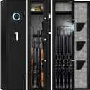 EMAXEE 5-8 Rifle Gun Safe, Gun Cabinet for Home Rifle and Pistols with Upgraded Digital Keypad and LED Light, Quick Access Firearm Safes & Cabinets with Removable Shelf and Racks