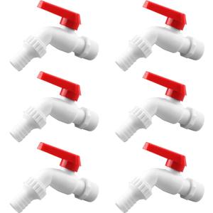 3/4 White Outdoor Water Tap PP Garden Faucet for Bathroom Washing Machine Single Handle Water Tap by GWENBHMTOOL (6PCS)
