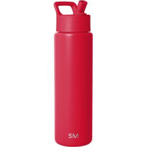 Simple Modern Water Bottle with Straw Lid | Vacuum Insulated Stainless Steel Metal Thermos | Reusable Leak Proof BPA-Free Flask for Sports Gym | Summit Collection | 30oz, Ember Red