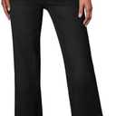 Sidefeel Women's Wide Leg Jeans High Waisted Tummy Control Stretchy Pockets Front Straight Leg Jeans, 18