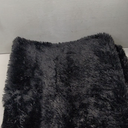 Fluffy Area Rug for Bedroom: Black Plush Soft Bedside Dorm Area Rug - Small Carpets for Bedroom Kids Room Nursery, Size 26"x72"