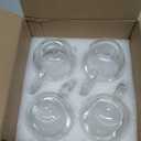 Mfacoy Double Wall Insulated Glasses Espresso Cups Set of 4 (50% Thicker), 5 oz Clear Coffee Cups with Handle, Shot Glasses, Suit for Espresso Machine, Latte, Cappuccino, Glass Coffee Mugs