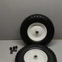 16" Flat Free PU 4.80/4.00-8" Solid Tire with 3/4" Ball Bearing and 3"-8" Center Hub, Universal Hand Truck Flat Free Trailer Wheelbarrow Tire for Hand Truck/Tool Cart/Garden Cart, 2 Pcs White (2 Pcs 4.80/4.00-8 & 3/4" bearing)