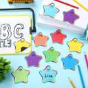 Resurhang 48 Pcs Magnetic Dry Erase Labels Magnetic Name Tags Plates Star Shaped Writable Tag Locker Name Plates Dry Erase Stickers Labels for Classroom School Bus Teacher Student Whiteboards