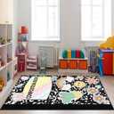 5x7.5ft Composition Classroom Rug Elementary Large Marble and Boho Educational Area Rug Non-Slip Composition Notebook Carpet Pastel Play Carpet for Preschool Back School Teaching Reading Mat