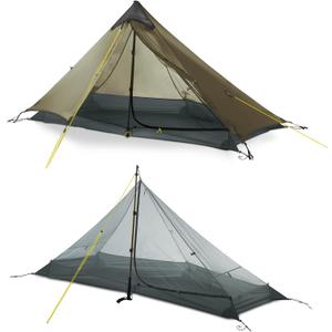 LANSHAN Ultralight Tent 3-Season Waterproof Backpacking Tent for 1-Person Camping, Trekking, Climbing, Hiking, 1 Person, Khaki