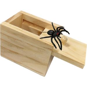 Spider Prank Box Gag Gift, Funny Surprise Gift Box Christmas White Elephant Gifts for Adults Men Women Birthday, Wooden Jump Scare Toys for Kids Ages 3-12 Year Old Boys Girls Stocking Stuffers (Small)