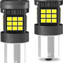 Erato Upgraded 1156 LED Bulbs 13.5V 36PCS GC2835 Chip Build in CANBUS 6500K Diamond White 3000 Lumens Super Bright with Fan Replacement for Tail Light Stop Lights Backup Turn Rear Fog Lamp Pack of 2