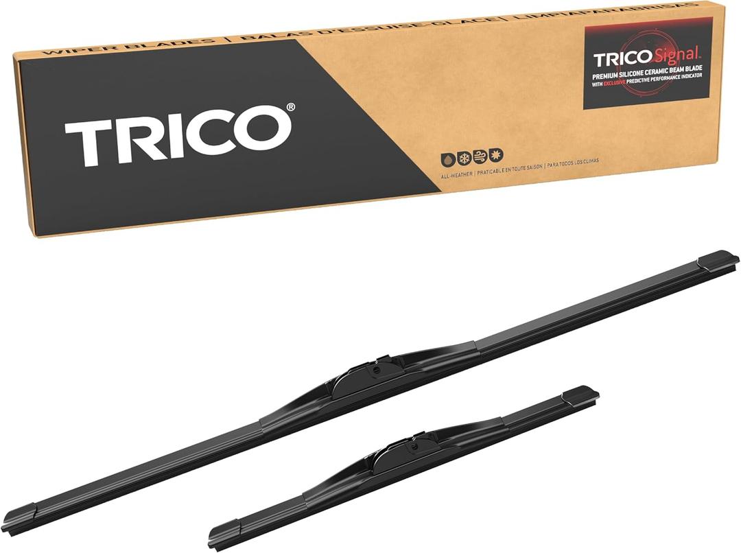 TRICO Signal Premium Silicone 28 + 20 Automotive Replacement Windshield Wipers Beam Blades with Exclusive Predictive Performance Indicator and 3X Longer Life for Select Vehicle Models, 2 Pack