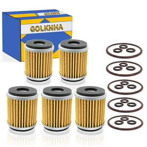 Oil Filter Kit Compatible with Yamaha YFZ450 YFZ450R YFZ450RSE OEM# 5D3-13440-09-00 93210-47675-00 93210-07135-00 5D3-13440-02-00 (Pack of 5)