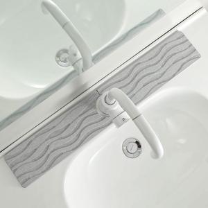 Faucet Mat for Kitchen Sink, 23.6"x 3.9" Fast Drying Diatomite Stone Sink Tray, Kitchen Sink Splash Guard, Water Absorbing Stone Tray for Sink, White