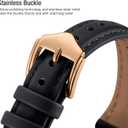 WFEAGL Compatible with Leather Apple Watch Band 41mm 40mm 38mm 42mm(series 11 10) Women, Top Grain Leather Strap Slim & Thin Replacement Wristband for iWatch Bands SE 3 2 1, Series 11 10 9 8 7 6 5 4 3 2 1 (Black/Gold)