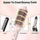 Thermal Brush,1.5 inch Heated Round Brushes,Non-Blowing Heated Brush,Dual Voltage CurlingBrush,Dual PTC Fast Style HeatedBrush,Ceramic Thermal RoundBrush Makes Hair Shinier & Smoother,Pink
