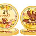 48 Pcs Thanksgiving Paper Plates Cute Turkey Party 9-Inch 7-Inch Disposable Dinnerware Supplies for Fall Autumn Holiday Tableware
