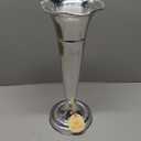 Deco 79 Aluminum Metal Flute Shaped Vase, 6" x 6" x 15", Silver