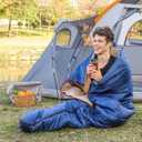 Amazon Basics 30F Cool Weather Sleeping Bag for Adults, Warm and Comfortable, Compact Lightweight, 75" x 33", Blue
