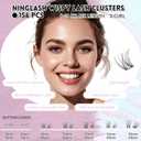 NINGLASH Vibes Lash Clusters Kit Wispy DIY Eyelash Extension Kit, Individual Lashes Kit Thin Band Natural Cluster Lashes 156 pcs, Lash Bond and Seal Lash Remover Lash Tweezers Comb Brush