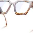 livho Oversized 99% Blue Light Glasses for Woman - Rectangle Fashion Glasses for Computer, Chic Preppy Frame - Anti Eyestrain (Amber Marble)