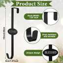 Therwen Christmas Wreath Hanger for Front Door 15' Blessed Metal Wreath Door Hanger Hook for Wreaths Blessed Welcome Sign for Xmas Party Office Home Wall Decor