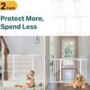Cumbor 2 Pack 29.7"-48" Baby Gate for Stairs, Mom's Choice Awards Winner-Dog Gate for Doorways, Pressure Mounted Auto-Close Pet Gates for Dogs Indoor, Safety Child Gate with Easy Walk Thru Door,White