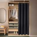 ChrisDowa Grommet Blackout Curtains for Bedroom - Thermal Insulated Room Darkening Curtains for Living Room (1 Panel Set, Black,52W x 63L)