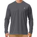 Roadbox Mens UPF 50+ UV Sun Protection Shirts Outdoor Long Sleeve SPF Diving Rash Guard for Fishing Hiking Swimming Dark Gray XL