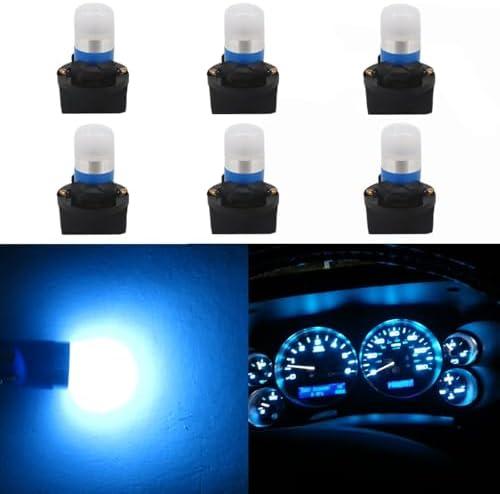 WLJH Ice Blue 194 T10 W5W Led Bulb Light PC195 PC194 PC168 Twist Socket Gauge Instrument Cluster Dashboard Bulbs Dash Lights 12V Extremely Bright, Pack of 6