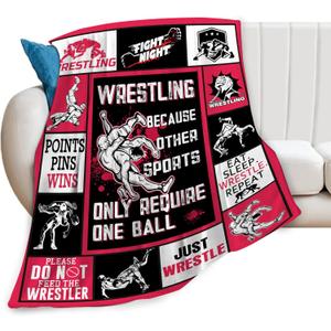 Wrestling Throw Blanket Soft Fleece Flannel Bedding Wrestling Gifts for Men Wrestler Boys Women Girls Lovers Adults Stuff Plush for Couch Sofa Bed Room Decor 40"X50"