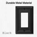 OKAWYC Single Decorator Light Switch Cover Adler Metal Wall Plate, 4-Pack Black 1 Gang Single Rocker, for Receptacle Dimmer Switch GFCI Outlet, Switch Cover Decorative Wallplate, Durable