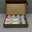 6 oz Tins with Lids 24 Pack Salve Tins 6 oz Aluminum Jar 180 ML Metal Container with Lid Salve Containers with Labels for Spices, Candies, Lip Balm, Salves (Silver)