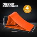 Wheel Chocks, 4 PACK Heavy Duty Wheel Chocks for Car with Rope for Easy Removal, Durable, Non-Slip, Hard Plastic Tire Stopper Blocks for RV, Camper, Trailer, Effective in Keeping Your Vehicle in Place (Orange)