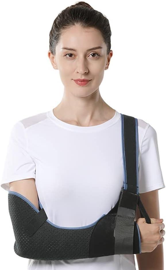 Medical Arm Sling Support Arm Sling Immobilizer Perforated Breathable Fabric Adjustable Tightness For Hand Injury, Broken Arm, Dislocated, Postoperative And Plaster Period (Size : Small)