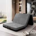 Tri Folding Memory Foam Mattress Full Size - Handle & Non-Slip Bottom, Portable Foldable Sofa Bed Floor Chair for Travel RV Camping Guest Yoga - 6 Inch, 73"x52"x6"