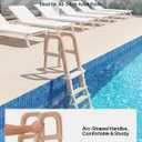VEVOR Swimming Pool Ladder, Inclined 5-Step Double Handrails Stair, Non-Slip Wide Step, 300 lbs Load Capacity, for 48-54 in Inground & Above-Ground Pools, Any Deck Surface, Indoor & Outdoor, Taupe