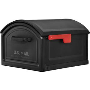 Architectural Mailboxes BILT CRE8 T4, USPS Approved Next Generation Rust-Proof Plastic Post Mounted Mail Box for Outside, Black, XL Extra Large Curbside Mailbox with Magnetic Latch