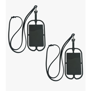 2 Pack Phone Lanyard Crossbody Bag with Adjustable Neck Strap, Anti-Theft Phone Strap for Men and Women, Compatible with Most Smartphones, 2 Pack Black