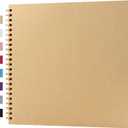 Potricher 12 x 12 Inch DIY Scrapbook Album 40 Pages Hardcover Kraft Paper Scrap Book Photo Albums Memory Book for Wedding and Anniversary Family (Yellow, 12 Inch)