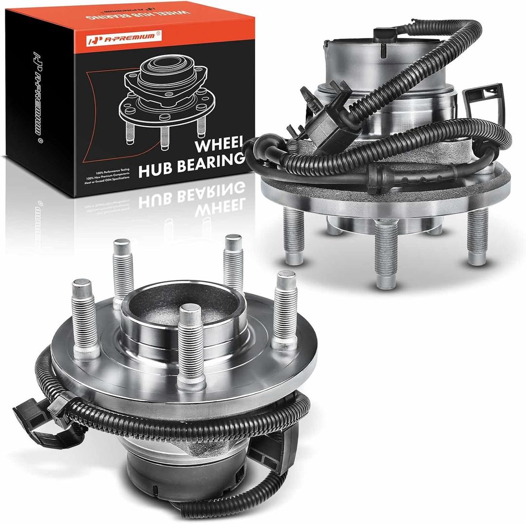 A-Premium 2 x Front Wheel Bearing and Hub Assembly with ABS & 5-Lug Compatible with Ford & Lincoln & Mercury - 2003-2005 - Crown Victoria, Town Car, Grand Marquis, Marauder