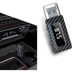 USB Bluetooth Receiver for Car, Bluetooth 5.3 Wireless Audio Adapter, USB Power Supply 3.5mm Aux Jack Adapter, FM+AUX Transmitting Signal Receiver, for Car Stereo Sound Home Stereo, PC (Black)
