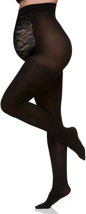 Berkshire Womens Berkshire Women's Maternity Opaque - Sandalfoot 5701 Tights, Black, C US