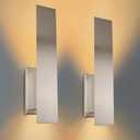 Edwarmlux Indoor Wall Sconces, Modern Wall Lights, Up and Down Wall Mount Light, Dimmable Hardwired Wall Light for Bedroom, Living Room, Hallway, GU10 Bulbs Excluded, 2 Pack (Brushed Nickel)