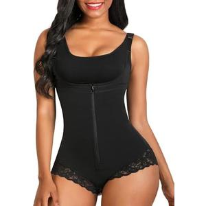 SHAPERX Women's Fajas Colombianas Shapewear Postpartum Tummy Control Body Shaper Butt Lifter Bodysuit, Size S