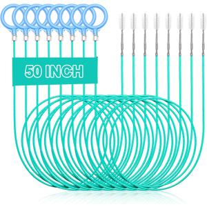 30 Pack 50 Inch Sink Snake Bulk Hair Drain Clog Remover Unbreakable Metal Drain Snake Hair Removal Tool Flexible & Long Unclogging Tool for Bathroom Sink Tub Shower
